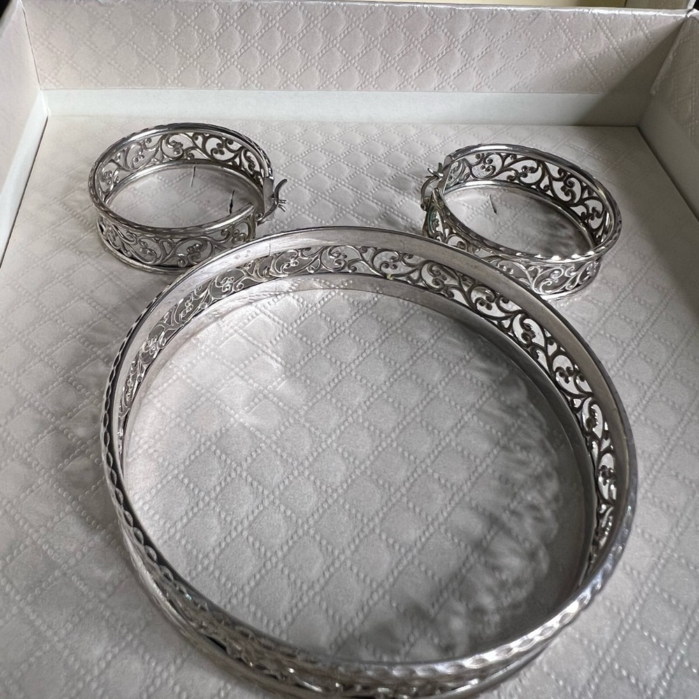 Sterling Silver 925 Bracelet and matching earrings - Picture 3 of 9